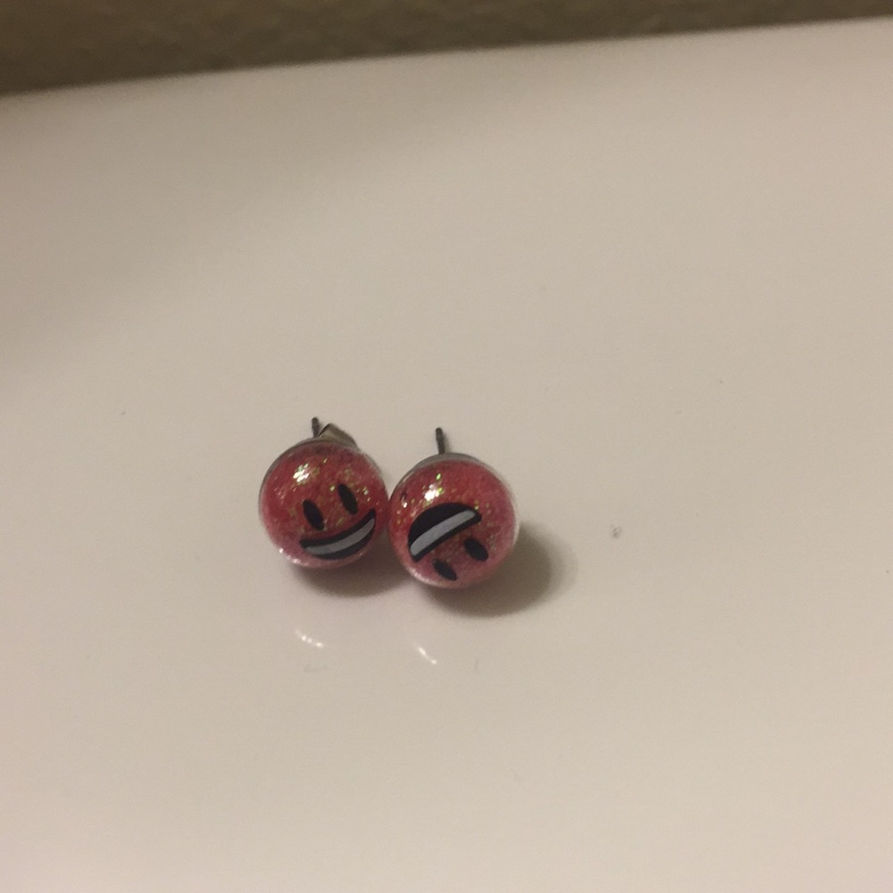 Happy emoji glitter earrings